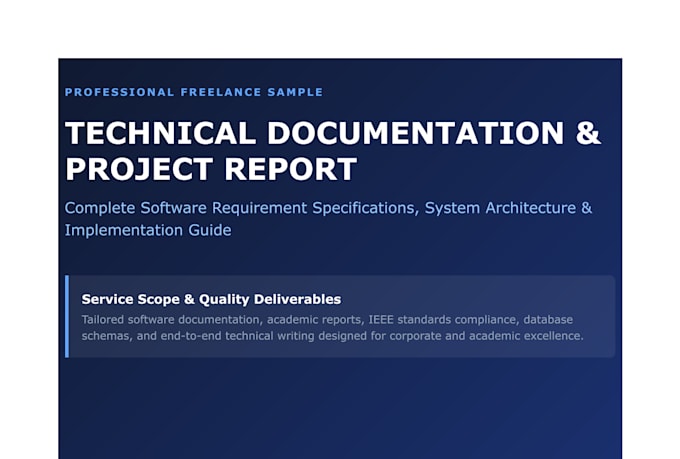 do professional technical documentation and project report